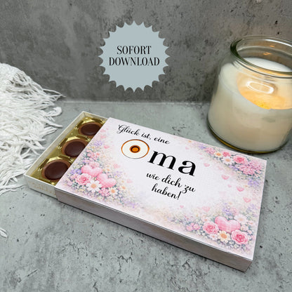 Geschenk für die Oma, Toffifee-Banderole, kleine Aufmerksamkeit, Druckvorlage, Sofort-Download,  Last-Minute-Geschenk, PDF-Datei
