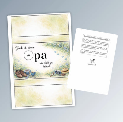Geschenk für den Opa, Toffifee-Banderole, kleine Aufmerksamkeit, Druckvorlage, Sofort-Download,  Last-Minute-Geschenk, PDF-Datei