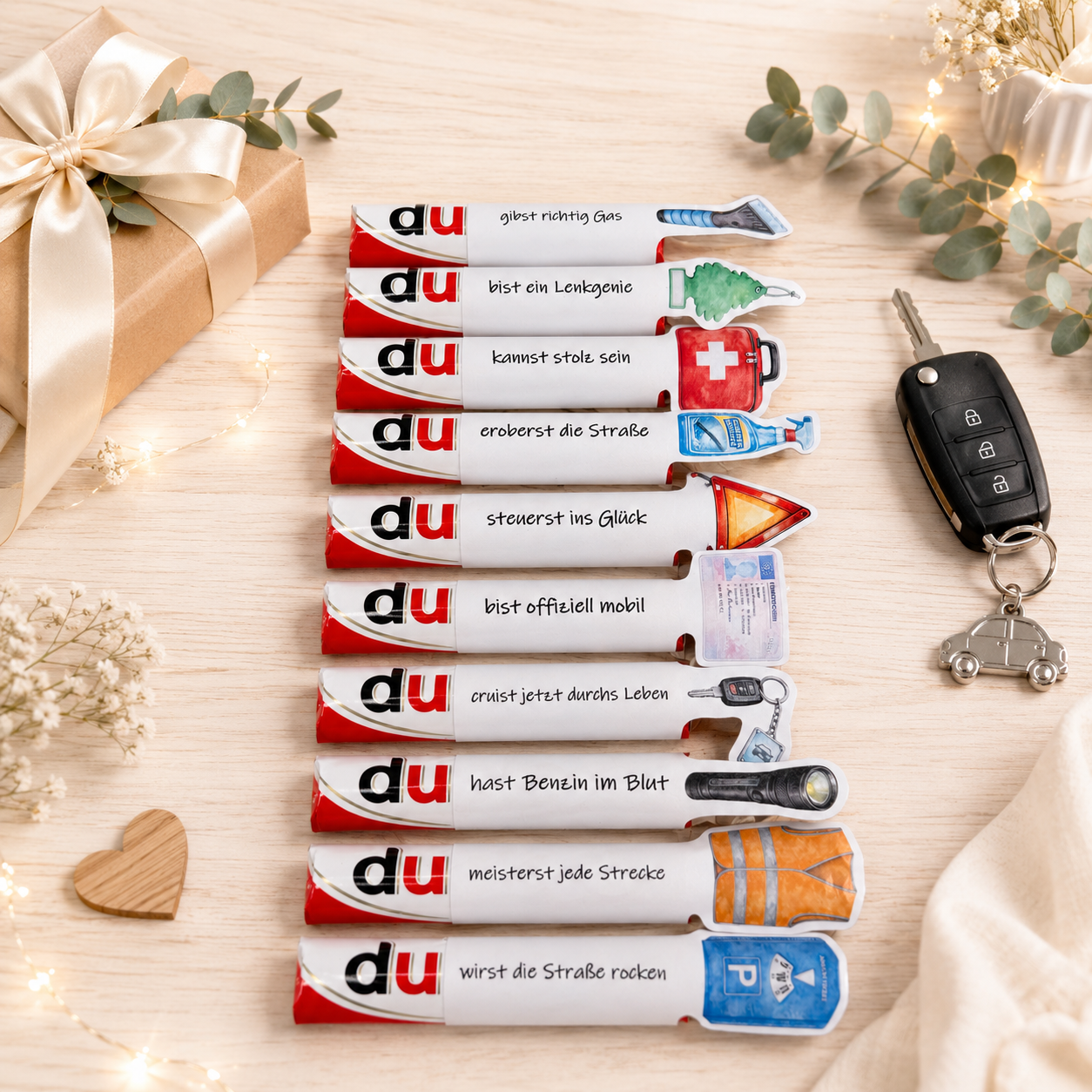 Geschenk zum bestandenen Führerschein, Duplo-Banderole, kleine Aufmerksamkeit, Druckvorlage, Sofort-Download, Last-Minute-Geschenk, PDF-Datei