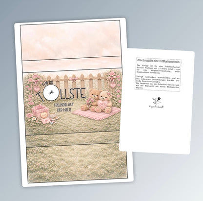 Geschenk für die beste Freundin, Toffifee-Banderole, kleine Aufmerksamkeit, Druckvorlage, Sofort-Download,  Last-Minute-Geschenk, PDF-Datei