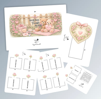 Geschenk für die beste Freundin, Duplo-Banderole, kleine Aufmerksamkeit, Druckvorlage, Sofort-Download, Last-Minute-Geschenk, PDF-Datei
