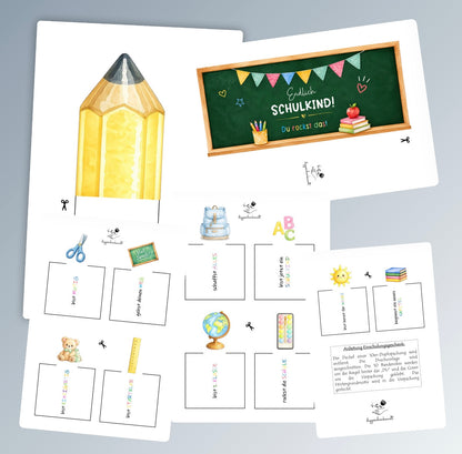 Geschenk zur Einschulung, Tafel/Stift-Variante, Duplo-Banderole, kleine Aufmerksamkeit, Druckvorlage, Sofort-Download, Last-Minute-Geschenk, PDF-Datei