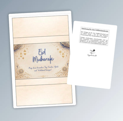 Geschenk zum Zuckerfest, Eid Mubarak, Toffifee-Banderole, Druckvorlage, Sofort-Download,  Last-Minute-Geschenk, PDF-Datei
