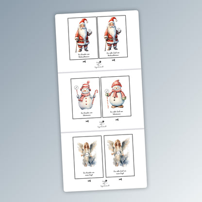 Weihnachten, Geschenk, Karten mit Pralinen, kleine Aufmerksamkeit, Druckvorlage, PDF-Datei
