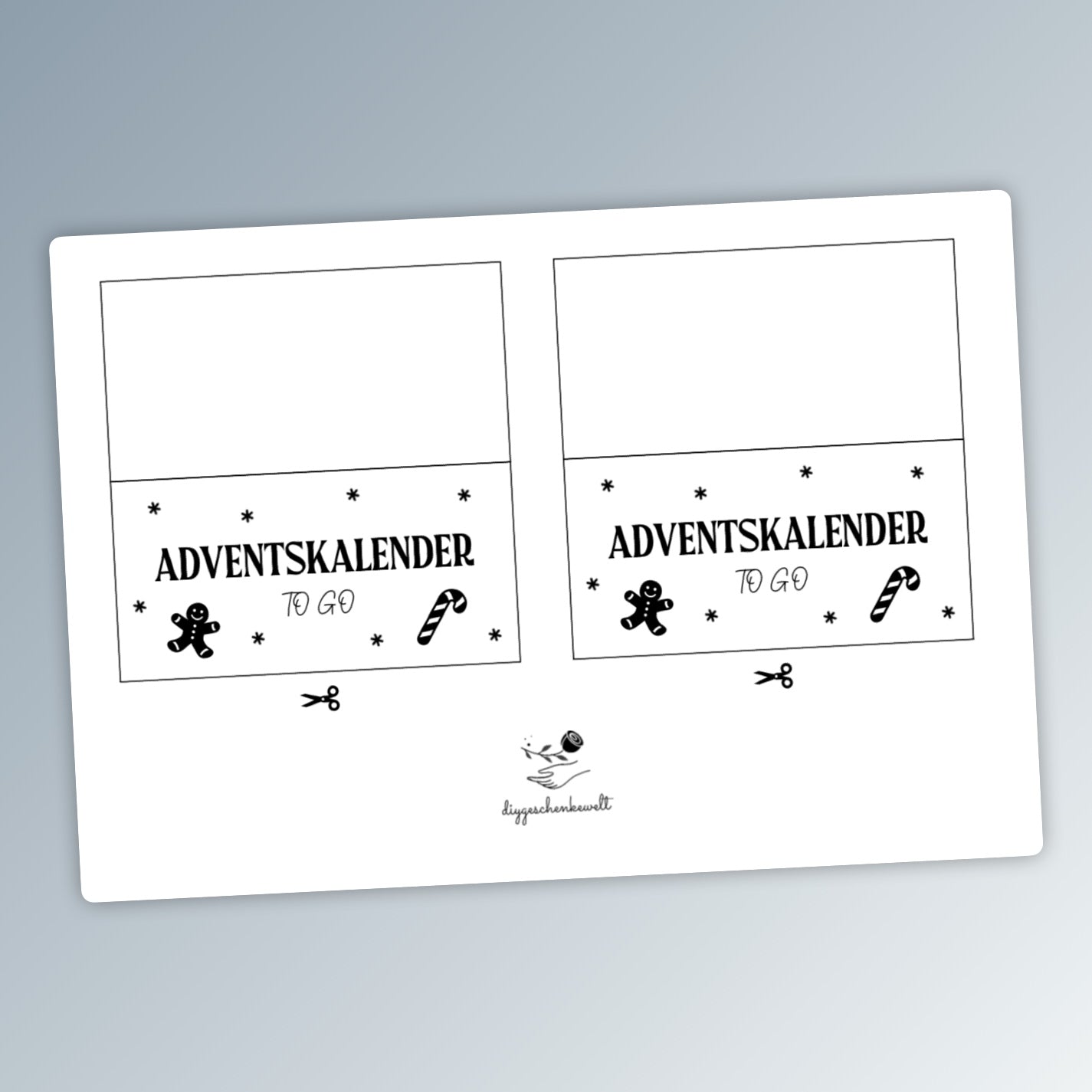 Adventskalender to go, kleines Geschenk, Adventsgeschenk, Weihnachtsgeschenk, Kalender, kleine Aufmerksamkeit, Druckvorlage, PDF-Datei