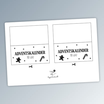 Adventskalender to go, kleines Geschenk, Adventsgeschenk, Weihnachtsgeschenk, Kalender, kleine Aufmerksamkeit, Druckvorlage, PDF-Datei