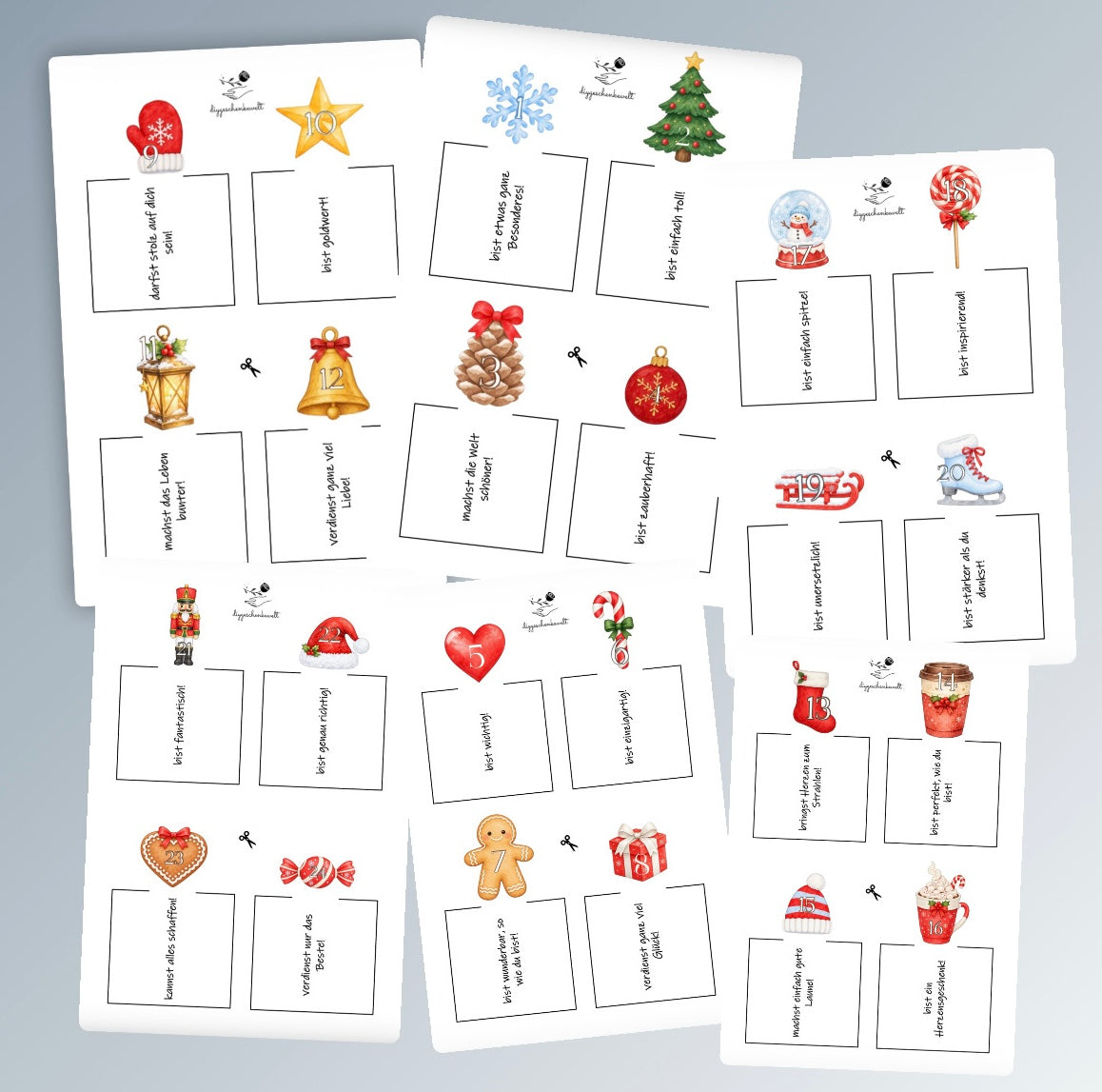 Adventskalender, Duplo-Banderole, Schneemann-Version, Weihnachtsgeschenk, kleine Aufmerksamkeit, Druckvorlage, PDF-Datei