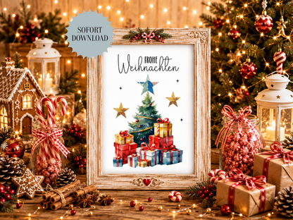 Geldgeschenk Weihnachten, Weihnachtsbaum, Druckvorlage, Geschenk, Sofort-Download, Last-Minute-Geschenk, PDF-Datei