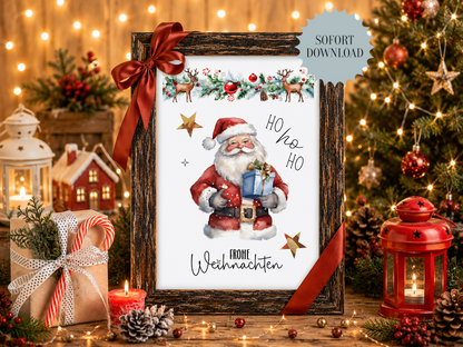 Geldgeschenk Weihnachten, Weihnachtsmann, Druckvorlage, Geschenk,  Sofort-Download, Last-Minute-Geschenk, PDF-Datei