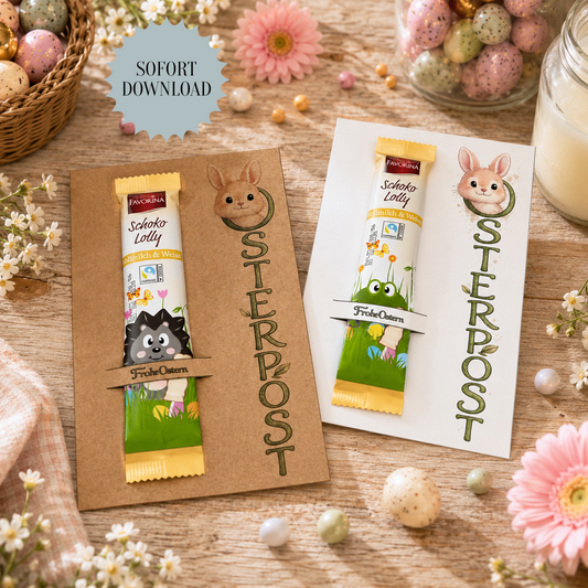 Geschenk zu Ostern, Osterpost, kleine Aufmerksamkeit, Druckvorlage, Sofort-Download,  Last-Minute-Geschenk, PDF-Datei