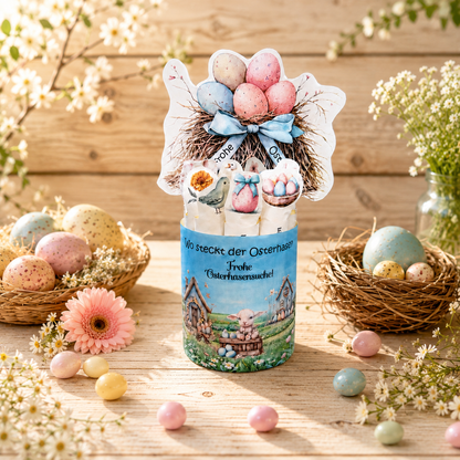 Geschenk zu Ostern, Duplo-Banderole, für 10er Duplo-Packung, Osterhasensuche, kleine Aufmerksamkeit, Druckvorlage, Sofort-Download,  Last-Minute-Geschenk, PDF-Datei