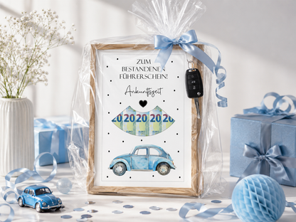 Geldgeschenk zum bestandenen Führerschein, 18. Geburtstag, Druckvorlage,  Geschenk, Parkscheibe, Last-Minute-Geschenk, Sofort-Download, PDF-Datei