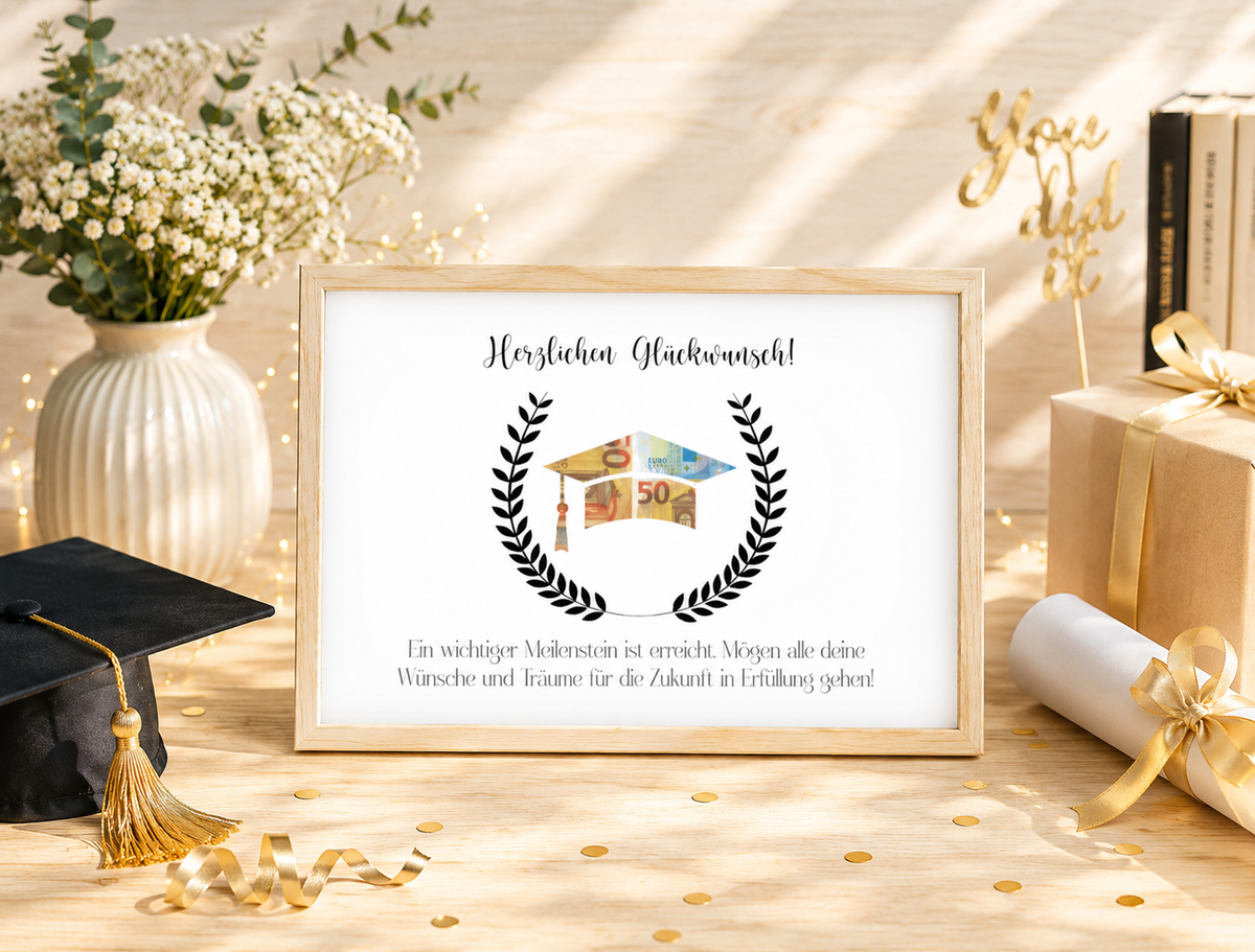Geldgeschenk zum Studium, Abitur, Abschluss, Bachelor, Schulabschluss, Geschenk, Sofort-Download, PDF