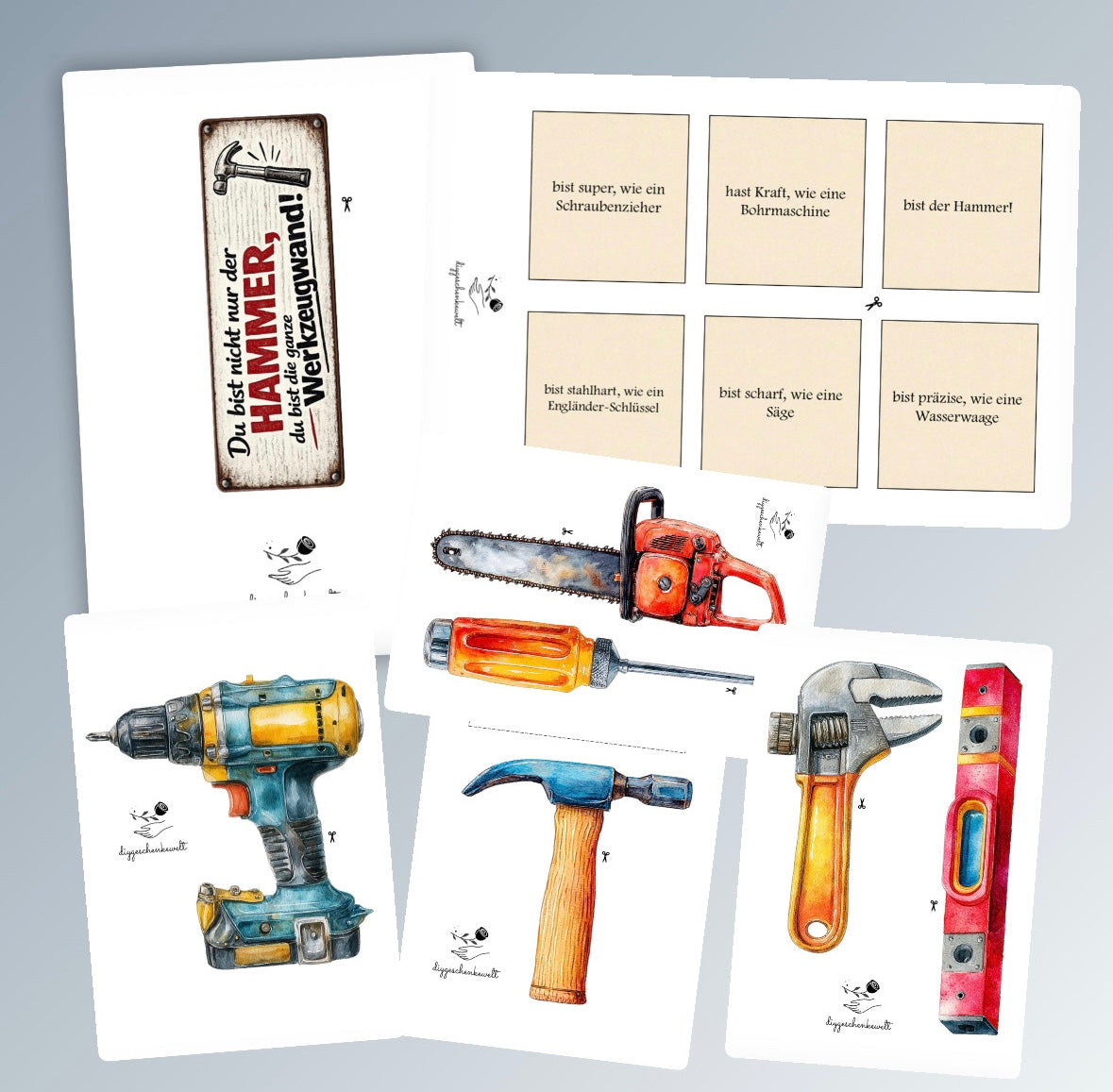Geschenk, Werkzeugwand, Duplo-Geschenk, kleine Aufmerksamkeit, Druckvorlage, Sofort-Download,  Last-Minute-Geschenk, PDF-Datei