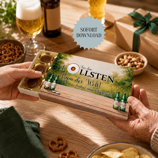 Vatertagsgeschenk, Toffifee-Banderole, kleine Aufmerksamkeit, Druckvorlage, Sofort-Download,  Last-Minute-Geschenk, PDF-Datei