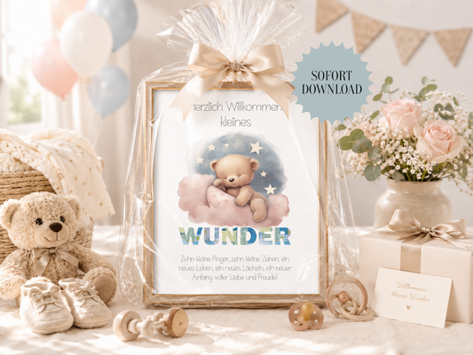 Geldgeschenk Geburt, Babyparty, Druckvorlage, Geschenk, Sofort-Download,  Last-Minute-Geschenk, PDF-Datei