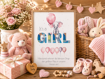Geldgeschenk Babyparty, Geburt, Mädchen, Druckvorlage, Geschenk, Sofort Download, Last-Minute-Geschenk, PDF-Datei