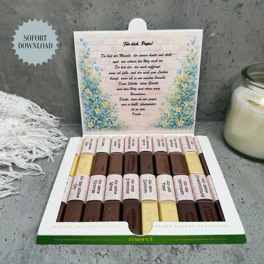 Vatertagsgeschenk, Merci, kleine Aufmerksamkeit, Druckvorlage, Sofort-Download,  Last-Minute-Geschenk, PDF-Datei