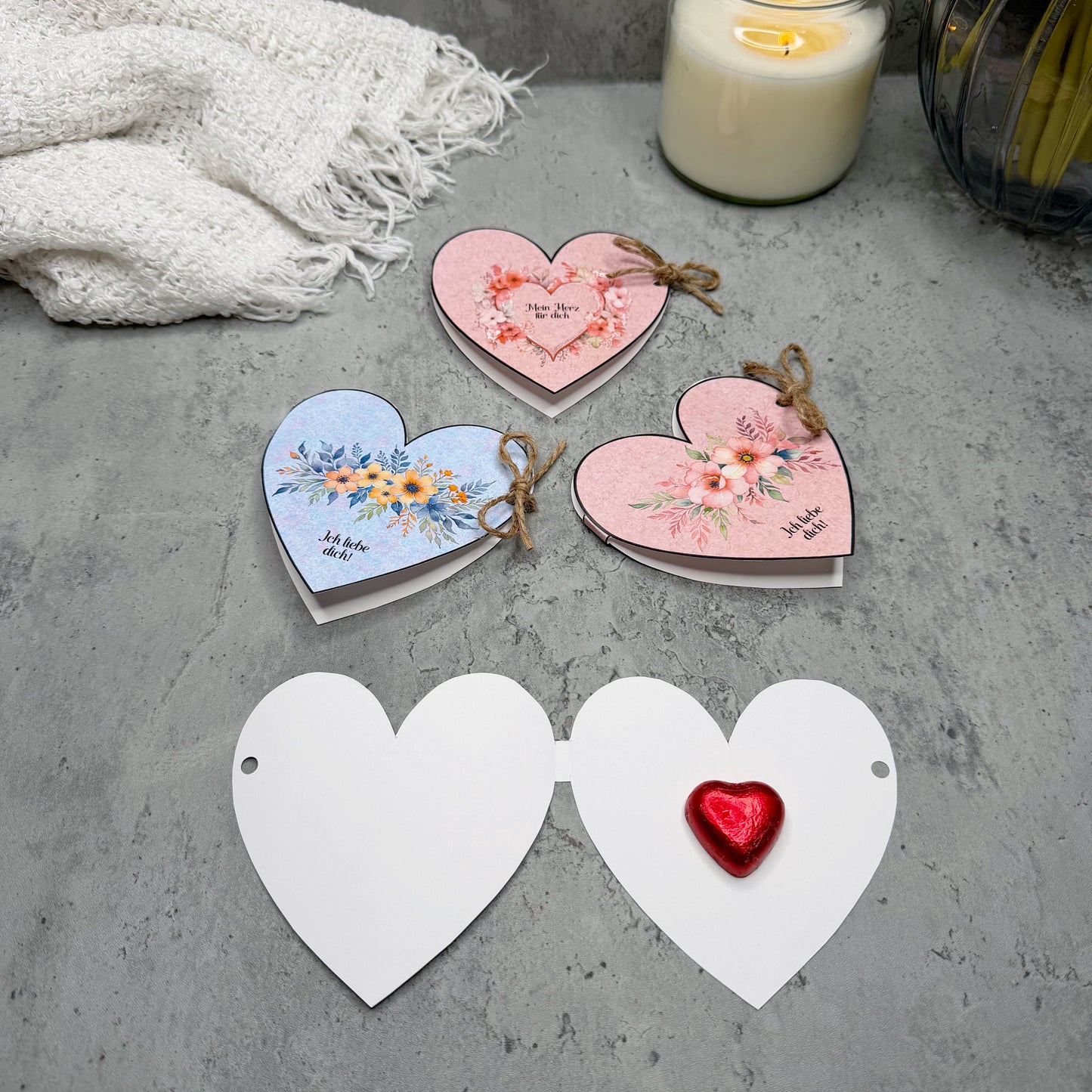 Valentinstag Geschenk, kleine Herzen, Druckvorlage, Sofort-Download,  Last-Minute-Geschenk, PDF-Datei