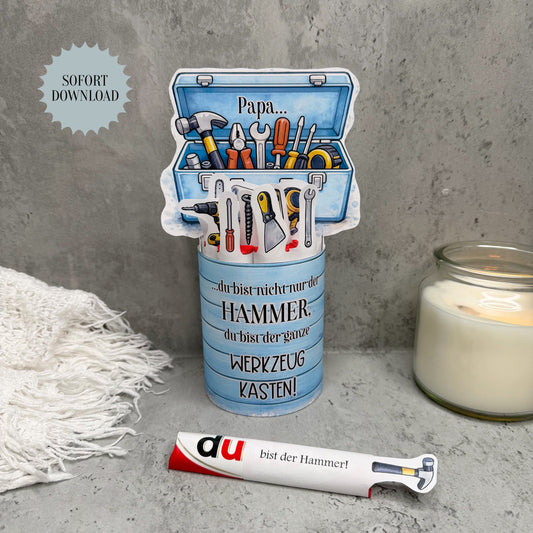 Vatertagsgeschenk, Duplo-Banderole, kleine Aufmerksamkeit, Druckvorlage, Sofort-Download,  Last-Minute-Geschenk, PDF-Datei