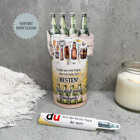 Vatertagsgeschenk, Duplo-Banderole, kleine Aufmerksamkeit, Druckvorlage, Sofort-Download,  Last-Minute-Geschenk, PDF-Datei