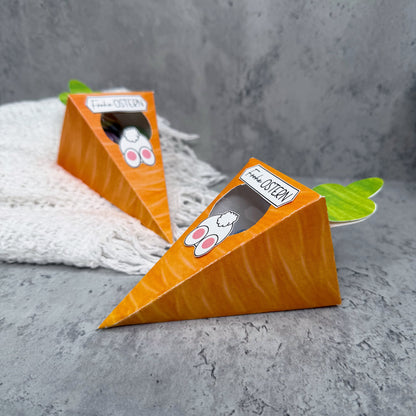 Geschenk zu Ostern, Karotten-Geschenkbox, kleine Aufmerksamkeit, Druckvorlage, Sofort-Download,  Last-Minute-Geschenk, PDF-Datei