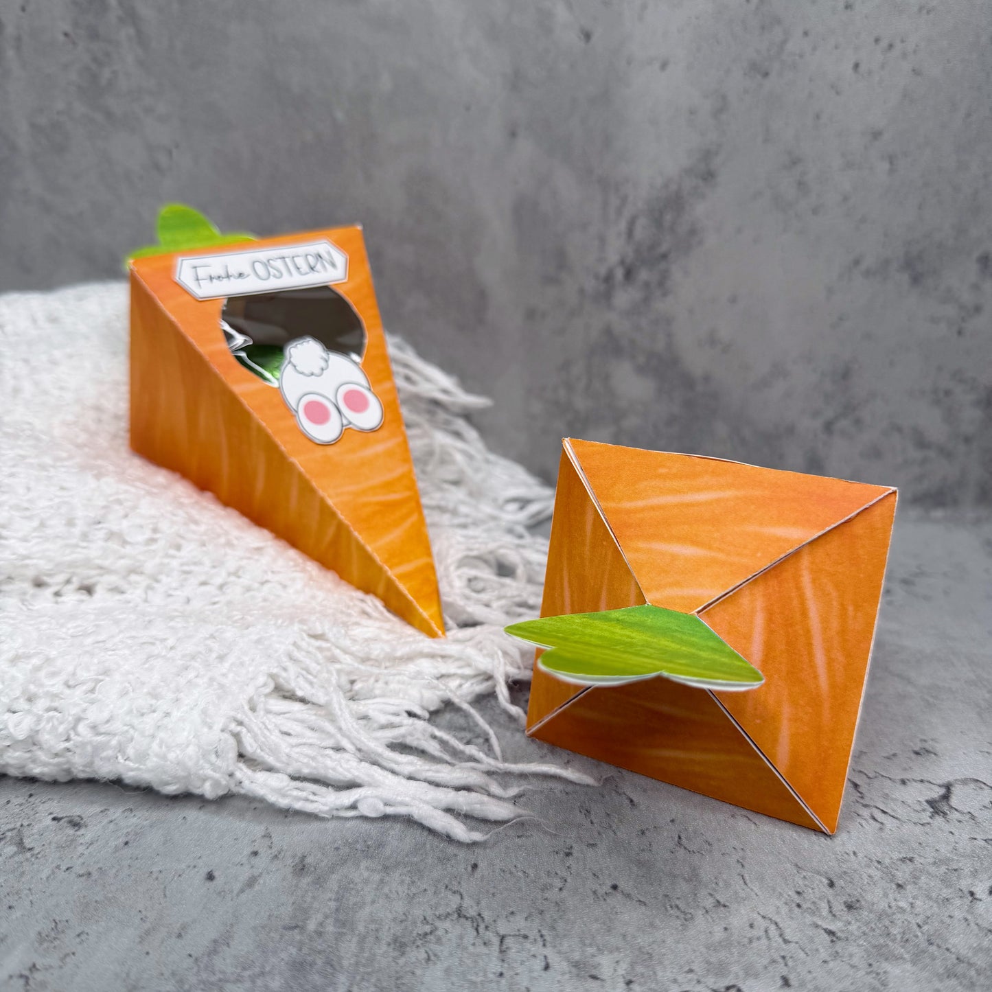 Geschenk zu Ostern, Karotten-Geschenkbox, kleine Aufmerksamkeit, Druckvorlage, Sofort-Download,  Last-Minute-Geschenk, PDF-Datei