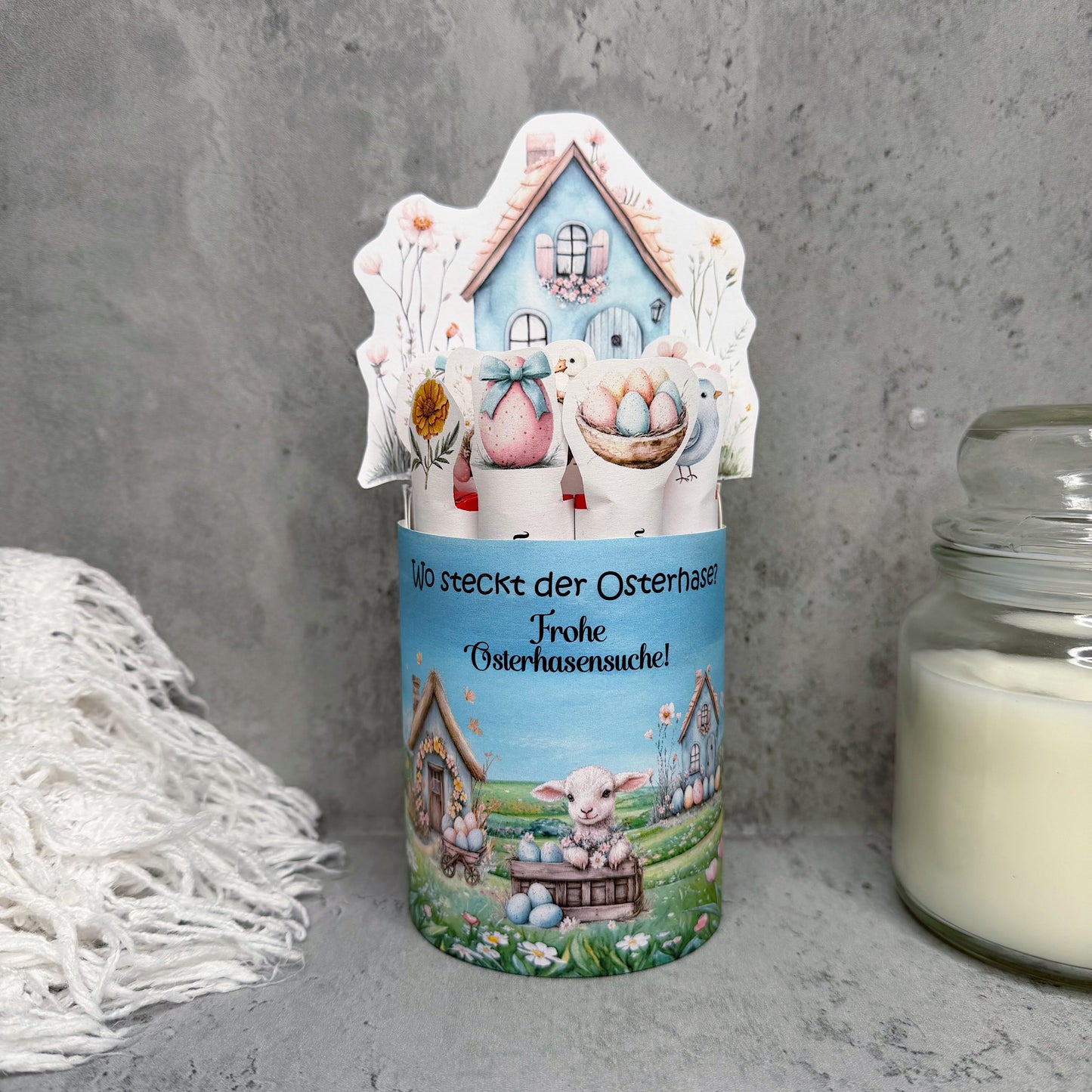 Geschenk zu Ostern, Duplo-Banderole, für 10er Duplo-Packung, Osterhasensuche, kleine Aufmerksamkeit, Druckvorlage, Sofort-Download,  Last-Minute-Geschenk, PDF-Datei
