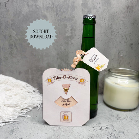 Vatertagsgeschenk, Bier-O-Meter, Parkscheibe, kleine Aufmerksamkeit, Druckvorlage, Sofort-Download,  Last-Minute-Geschenk, PDF-Datei