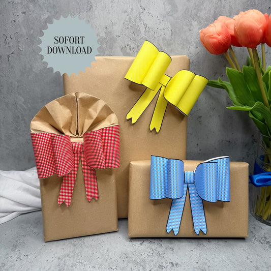 DIY Papierschleifen zum selber machen, Geschenk, Schleife, Geschenkdeko, Druckvorlage, PDF-Datei