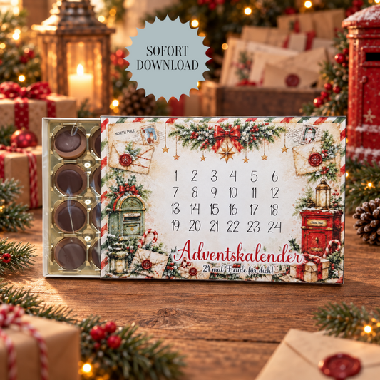Adventskalender, Toffifee-Banderole, Weihnachtsgeschenk, kleine Aufmerksamkeit, Druckvorlage, PDF-Datei