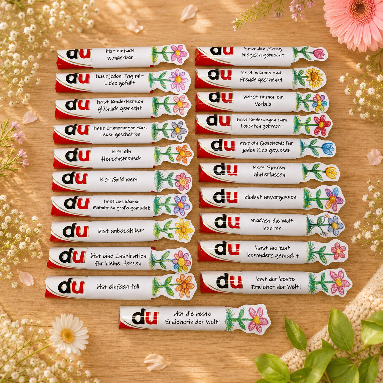 Abschiedsgeschenk für Erzieher/innen, Duplo-Banderole, kleine Aufmerksamkeit, Druckvorlage, Sofort-Download, Last-Minute-Geschenk, PDF-Datei