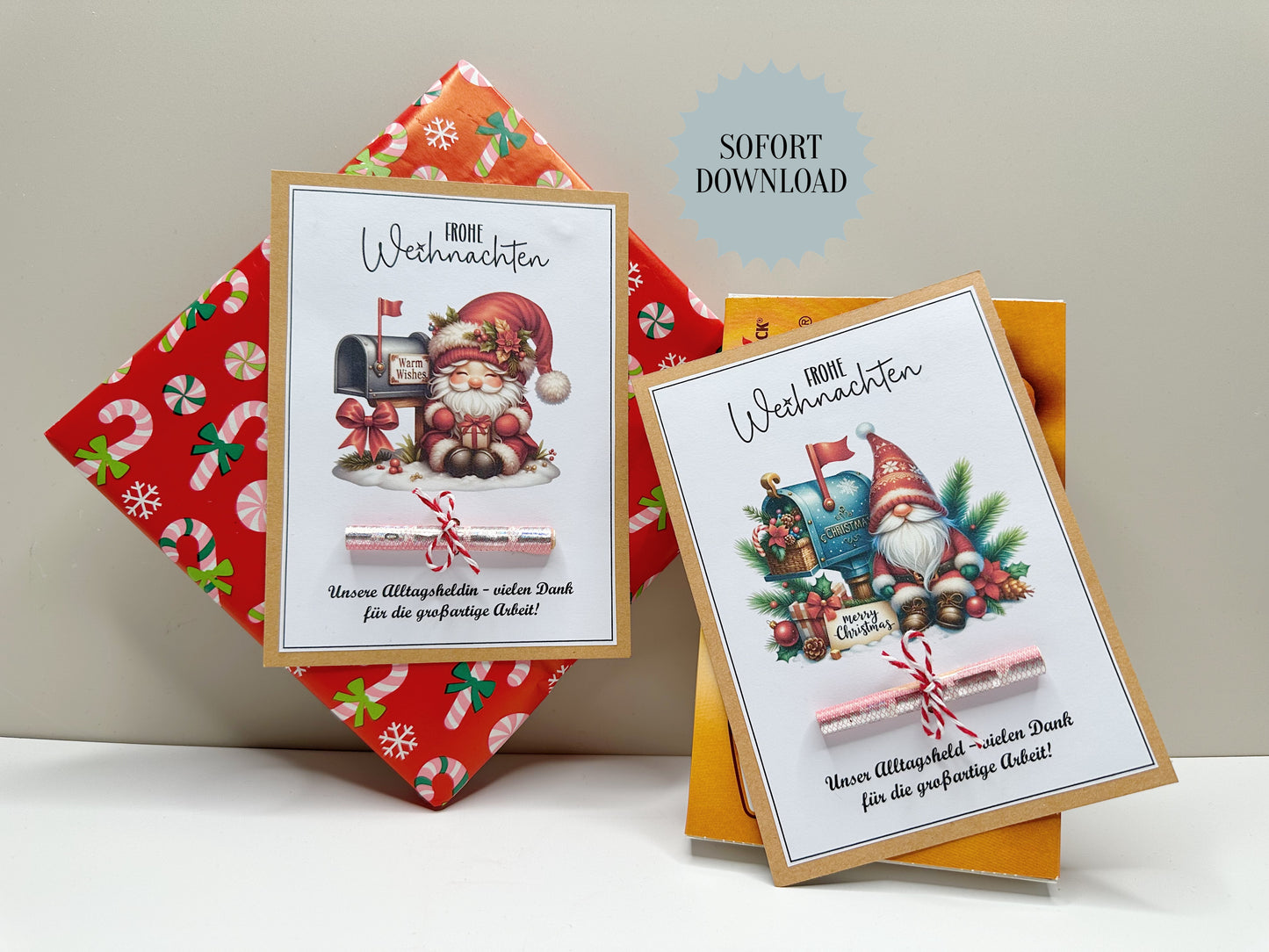 Geldgeschenk Postbote, Postbotin, Karte, Weihnachten, Druckvorlage, Geschenk, Sofort-Download, Last-Minute-Geschenk, PDF