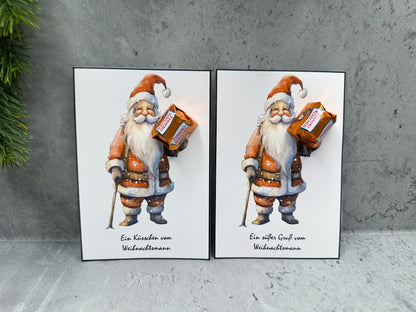 Weihnachten, Geschenk, Karten mit Pralinen, kleine Aufmerksamkeit, Druckvorlage, PDF-Datei