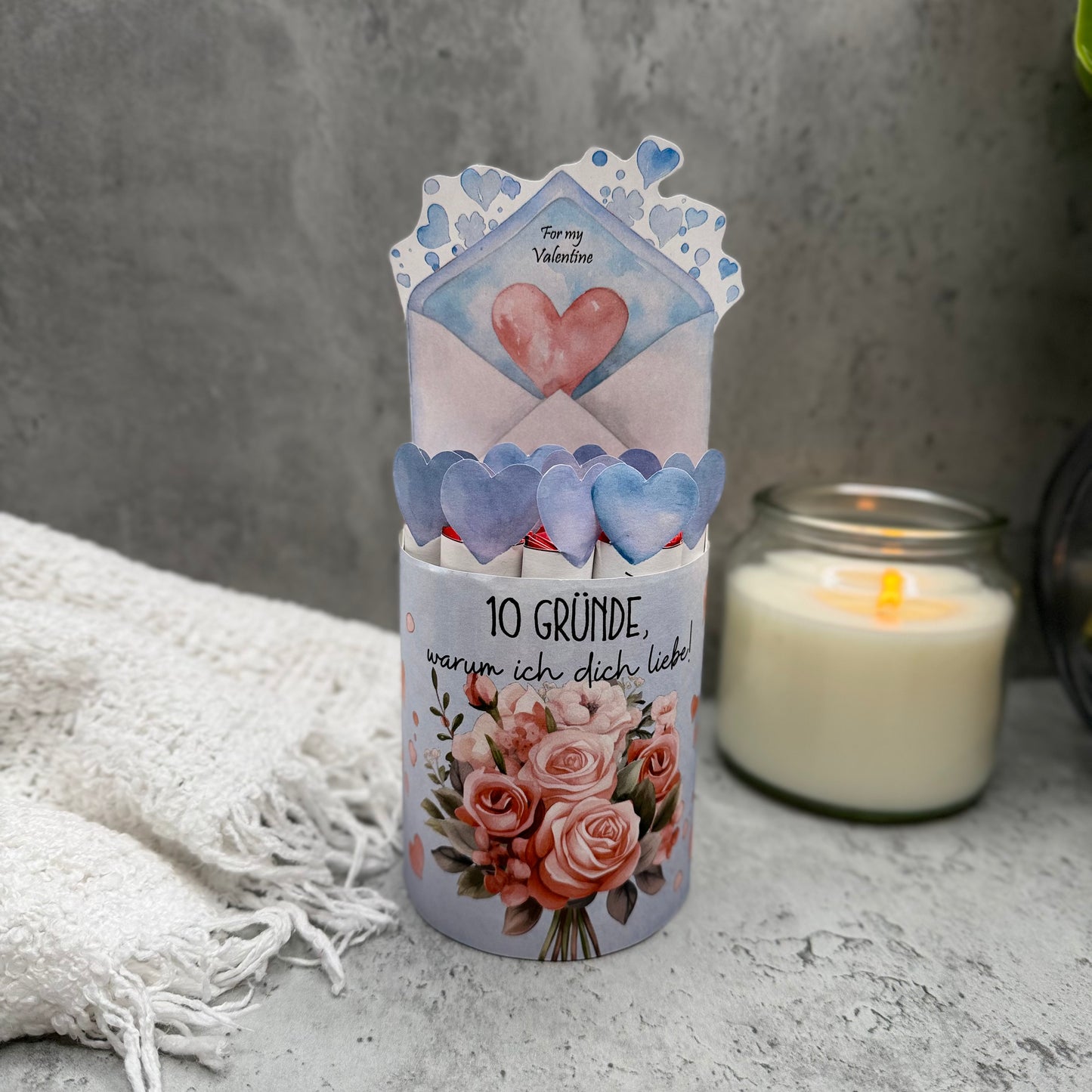 Valentinstag Geschenk, 10 Liebesgründe, Banderolen für Duplo, blaue und rosa Variante, Druckvorlage, Sofort-Download,  Last-Minute-Geschenk, PDF-Datei