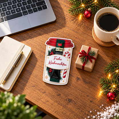 Kaffeesticks-Banderole, kleines Weihnachtsgeschenk, kleine Aufmerksamkeit, Druckvorlage, PDF-Datei