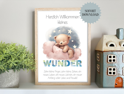 Geldgeschenk Geburt, Babyparty, Druckvorlage, Geschenk, Sofort-Download,  Last-Minute-Geschenk, PDF-Datei