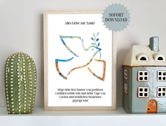 Geldgeschenk zur Taufe, Sofort-Download, Druckvorlage, PDF