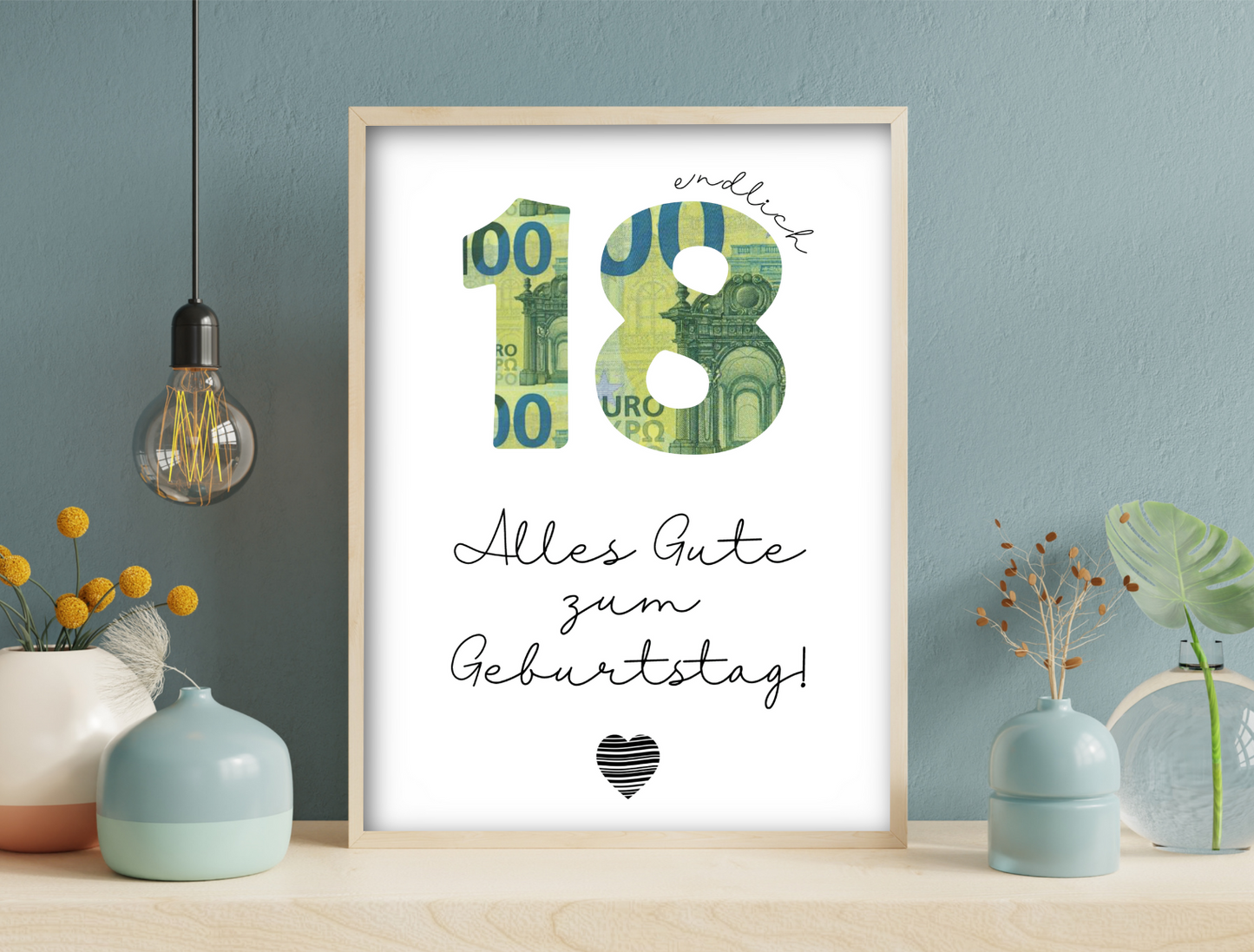 Geschenk zum 18. Geburtstag, Last-Minute-Geschenk, Geldgeschenk,  Druckvorlage, Sofort-Download, PDF-Datei