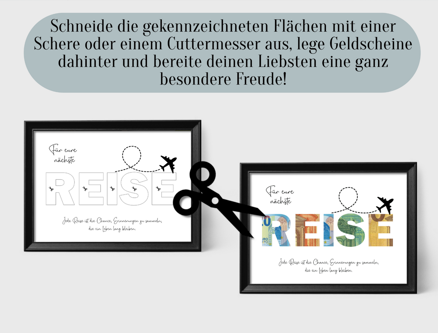 Geschenk für "eure" nächste Reise, Urlaub, Geldgeschenk, Geburtstag,  Druckvorlage, Sofort-Download, PDF-Datei