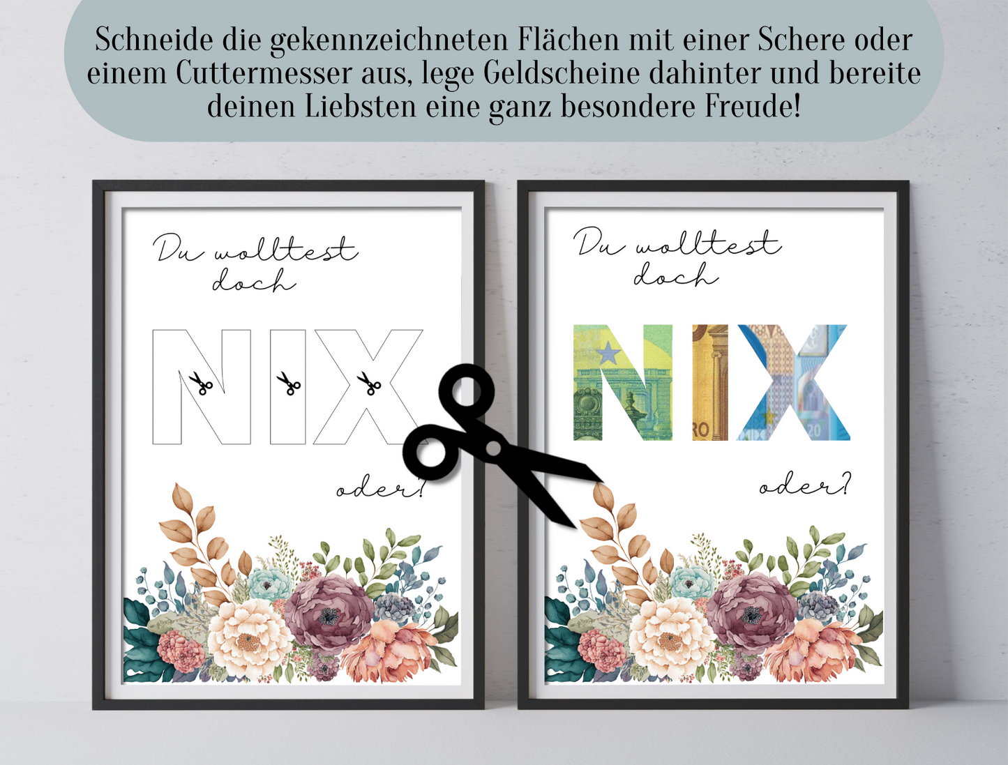 Geldgeschenk Nix, kein Wunsch, Druckvorlage, Geburtstag, Geschenk, Sofort Download, Last-Minute-Geschenk, PDF-Datei