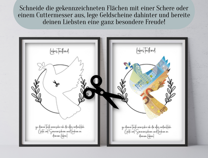Geldgeschenk zur Taufe, Sofort-Download, Druckvorlage, PDF, "Ich"