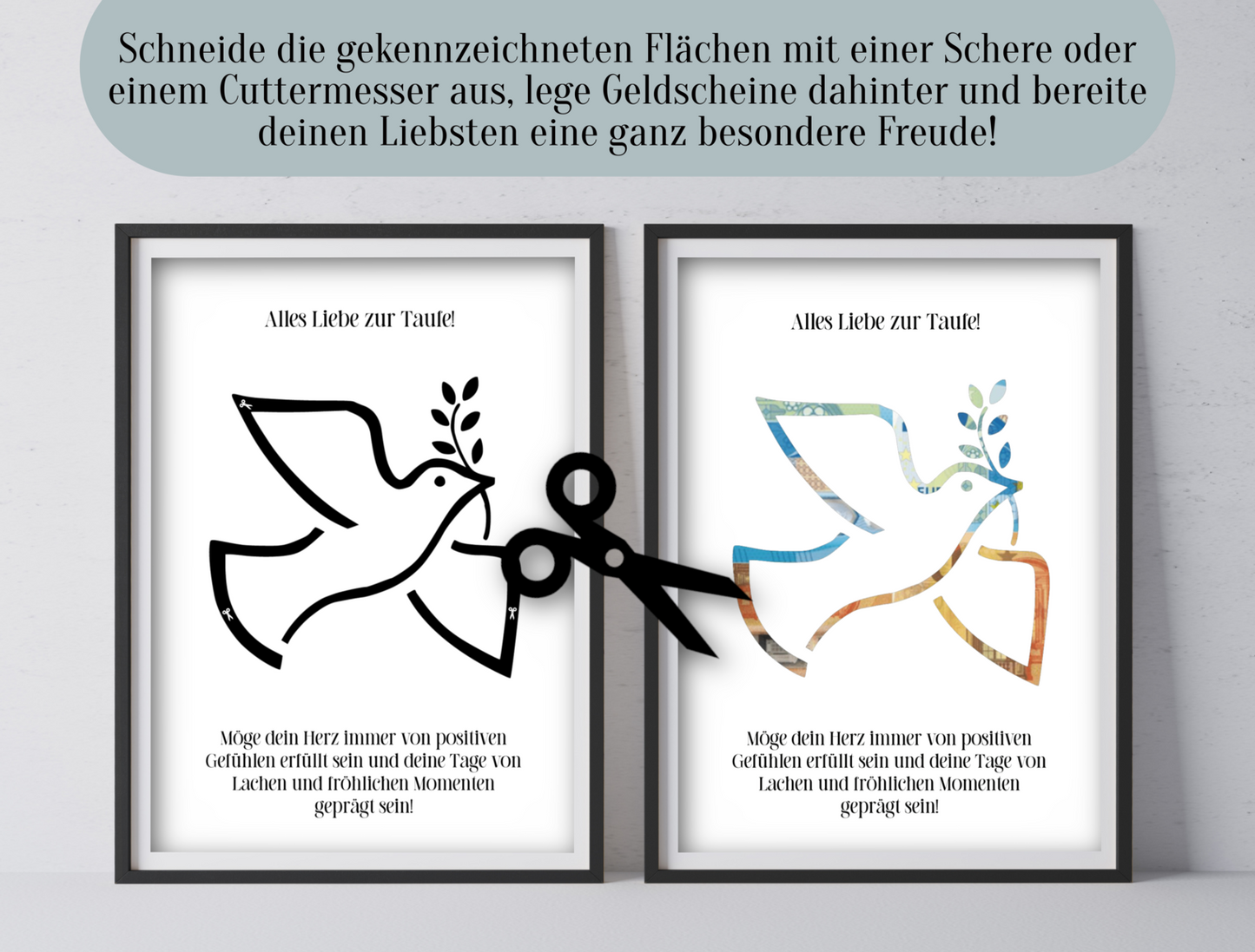 Geldgeschenk zur Taufe, Sofort-Download, Druckvorlage, PDF