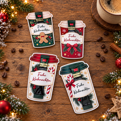 Kaffeesticks-Banderole, kleines Weihnachtsgeschenk, kleine Aufmerksamkeit, Druckvorlage, PDF-Datei