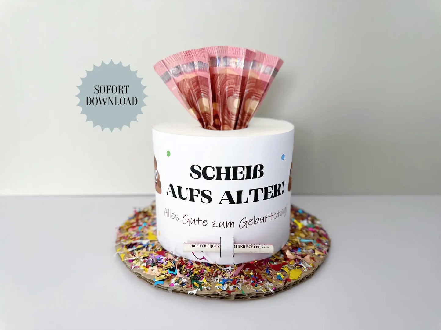 Geldgeschenk Geburtstag, Scheiß aufs Alter, Druckvorlage, Geschenk, Sofort-Download, Last-Minute-Geschenk, PDF
