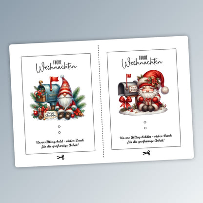 Geldgeschenk Postbote, Postbotin, Karte, Weihnachten, Druckvorlage, Geschenk, Sofort-Download, Last-Minute-Geschenk, PDF