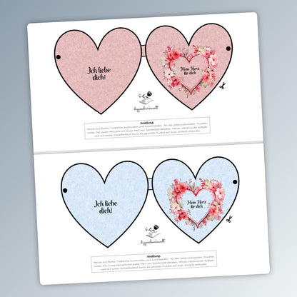 Valentinstag Geschenk, kleine Herzen, Druckvorlage, Sofort-Download,  Last-Minute-Geschenk, PDF-Datei