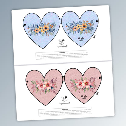 Valentinstag Geschenk, kleine Herzen, Druckvorlage, Sofort-Download,  Last-Minute-Geschenk, PDF-Datei
