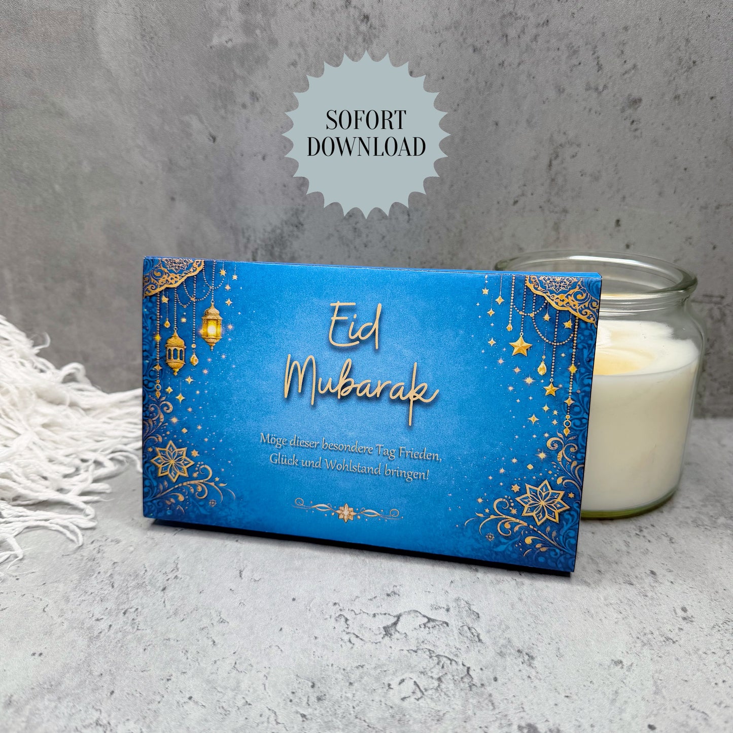 Geschenk zum Zuckerfest, Eid Mubarak, Toffifee-Banderole, Druckvorlage, Sofort-Download,  Last-Minute-Geschenk, PDF-Datei